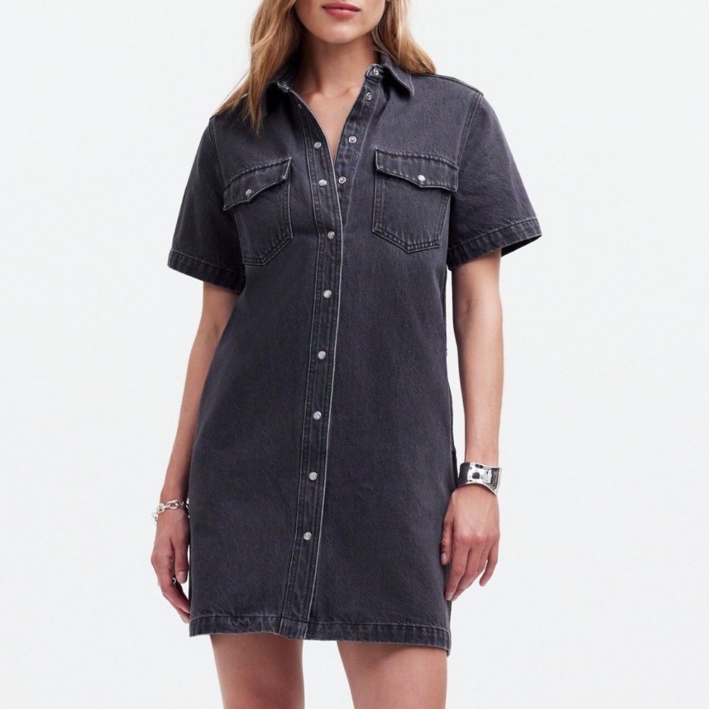 ☀️ New! MADEWELL Oversized Mini Shirtdress in Langlade Wash